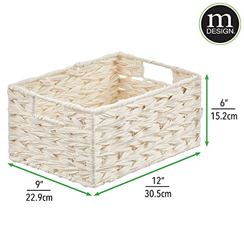mDesign Woven Farmhouse Kitchen Pantry Food Storage Organizer Basket