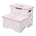 Fantasy Fields TD-12719A Swan Lake Ballerina Step Stool, Hand-Painted Kids Wooden Furniture, White/Pink