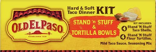 OLD EL PASO STAND ‘N STUFF SHELLS AND TORTILLA BOWLS, HARD & SOFT TACO DINNER KIT, 9.4 OZ.
