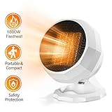 Space Heater,1800W/1000W Electric Portable Hater,Up and down 90 degree adjustable and 3 Adjustable Thermostat with Overheat Protection For Home/Office/Bedroom and Bathroom, Personal Desk Portab Heater
