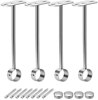 Uxcell Ceiling Mount Bracket Wardrobe Pipe Bracket Closet Rod