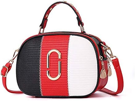 JTSYHLadies Pu Leather Single Shoulder Bag Skew Bag Fashion Square Bag,Gules