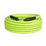 Flexzilla Air Hose, 3/8 in. x 50 ft., 1/4 in. MNPT Fittings, Heavy Duty, Lightweight, Hybrid, ZillaGreen - HFZ3850YW2