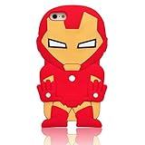Oneshow the Avengers Series 3D Red Cool Iron Man Silicone Case Cover Design Compatible for Apple Iphone 5 5G 5S