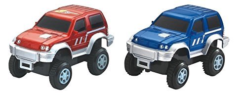 MMP Living Super Snap Speedway - 2 Pack of electric cars with lights, compatible with bend and flex track sets