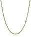 Amazon Collection Men's 14k Yellow Gold Solid Diamond-Cut Rope Chain Necklace (3.0mm)