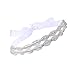 BABEYOND Elegant Luxury Handmade Crystal Rhinestone Jewelry Beads Bridal Wedding Evening Pageants Proms Birthday Christmas Gift Headband Satin Ribbon Hairband Headwrap Hair Band Accessory White