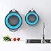 Collapsible Colander, 2 Collapsible Set, Learja Food-Grade Silicone kitchen Strainer Space-Saver Folding Strainer Colander, Sizes 8 inches - 2 Quart, and 9.5 inches - 3 quart. (Blue)