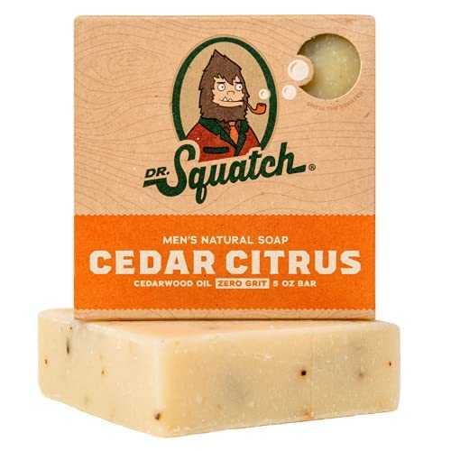 DR. SQUATCH DISCONTINUED ALL NATURAL BAR SOAP FOR MEN WITH ZERO GRIT, CEDAR CITRUS