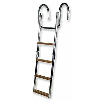 CEREDI Edelstahl Badeleiter mit Handgriff für Steg klappbar