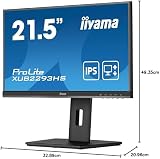 iiyama XUB2293HS-B5 21.5" Full HD IPS 4ms FreeSync LCD Monitor 150mm HA Stand view 10