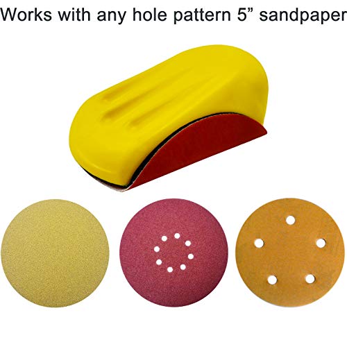 M-jump 5 inch Mouse Hand Sanding Pad Hook and Loop Sanding Block Hook Backing Plate For Woodworking, Furniture Restoration, Home and Automotive Body. - Thumbnail 2