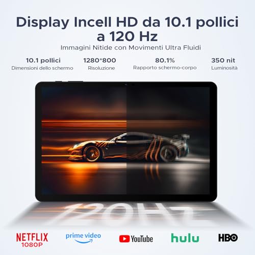 Easerush P10PRO Tablet 10 Inch 120Hz – Tablet with Keyboard and Pen, Black | 48GB+128GB/2TB Android Tablet 16 & T7250 Octa-Core, 8800mAh, Gemini AI & Widevine L1, 13MP+5MP, Headphones 0.08 inch