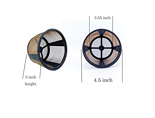 NRP Permenent 14-cup Gold-tone Coffee Filter Compatible for KRUPS Coffeemaker EC324 Drip Brew Filter Basket -Also Fits More - Thumbnail 4
