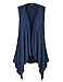 MBJ WSK1071 Womens Lightweight Sleeveless Draped Open Cardigan XXXL NAVY