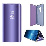 ATRAING Galaxy S9 Plus Case, A Trading Luxurious Mirror Smart Electroplate Translucent Stand Flip Cover for Samsung Galaxy S9 Plus (Purple)