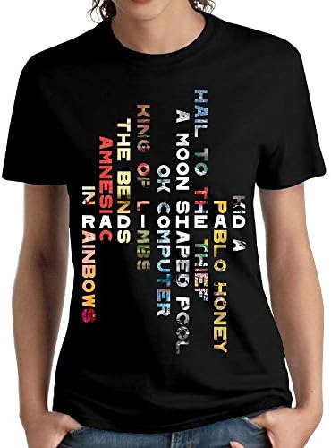 JeffryG Women's Radiohead Discography Short Sleeve T Shirt Black