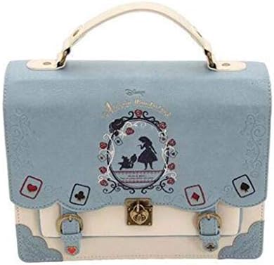 DDHZTA Lady's Shoulder Bag Slanting Shoulder Bag Alice In Wonderland Playing Card Silhouette,Blue