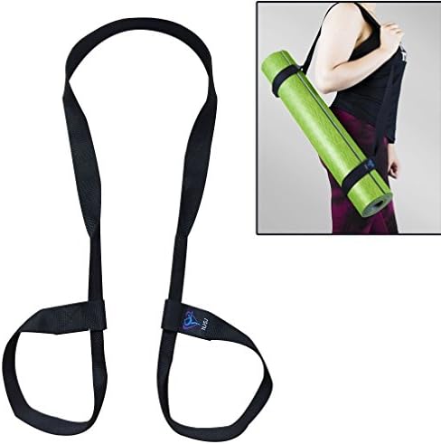 NJ·SJ 2 in 1 Adjustable Yoga Mat Carry Strap Sling &amp; Fitness Stretching Strap,Durable Cotton/polyester canvas strap,Come with Lifetime Warranty (Mat not included,71")