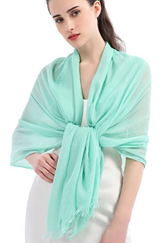 Premium Women Extreme Soft Scarf Wrap Shawl For Any Season, Super Size, Rich Color Choice (Aqua) - Thumbnail 2