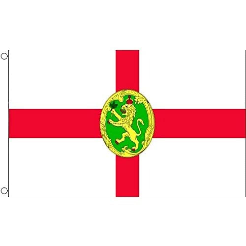 AZ FLAG - Alderney Island Flag - 3x5 Ft - 100D Polyester Guernsey Banner with Two Metal Grommets - Fade Resistant - Vivid Colors - 3' x 5' Feet - 150x90 Cm