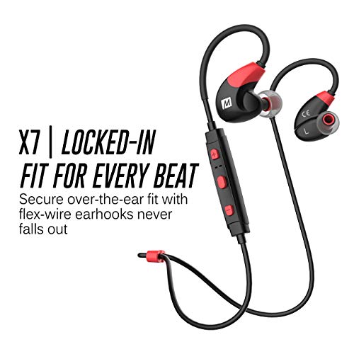 MEE audio X7 Stereo Bluetooth Wireless Sports In-Ear Headphones (Red/Black) (Certified Refurbished) - Thumbnail 2