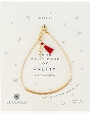 Tube with Dotted Gems White Topaz with Tassel GF Bracelet, 6