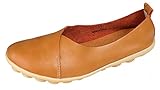 Kunsto Women's Leather Loafer Glove Shoes US Size 8 Camel