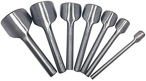 Gnognauq 7pcs V-Shaped Leather Craft Tools Punch Cutter Tools for Belt, Wallet, Bags with Diverse Size