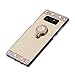 Miniko Galaxy Note 8 Case Bling, (TM) Sparkly Slim TPU Mirror Makeup Bling Rhinestone Diamond Back Case Cover with Detachable 360 Degree Ring Holder Stand for Samsung Galaxy Note 8 Gold