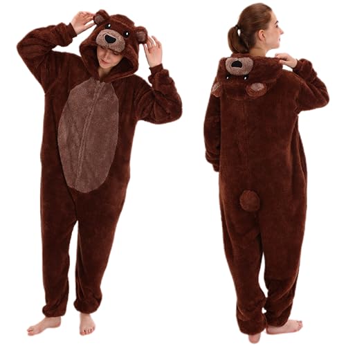 COSUSKET Sherpa Bear Adult Onesie Pajamas