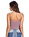 Floerns Women's Rib Knit Spaghetti Strap Cami Crop Top Burgundy S