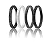 ROQ Silicone Wedding Ring for Women, Affordable Thin Stackable Silicone Rubber Wedding Bands, 8, 4 & Single Packs
