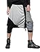 ELLAZHU Men Winter Baggy Elastic Waist Color Block Harem Capri pants Onesize GYM20