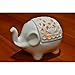 MyGift Decorative White Elephant Openwork Design Ceramic Tea Light Candleholder
