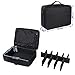 SONGMICS Portable Makeup Train Case 3 Layer Cosmetic Travel Storage Organizer Bag with Dividers and Brush Pockets Black UMUC15B