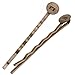 Antiqued Brass Metal Bobby Pins With 8mm Pad For Gluing (10 Bobby Pins)