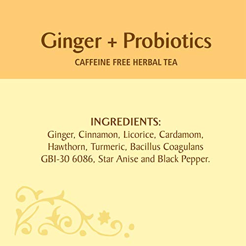 Celestial Seasonings Herbal Tea, Ginger Plus Probiotics, Caffeine Free
