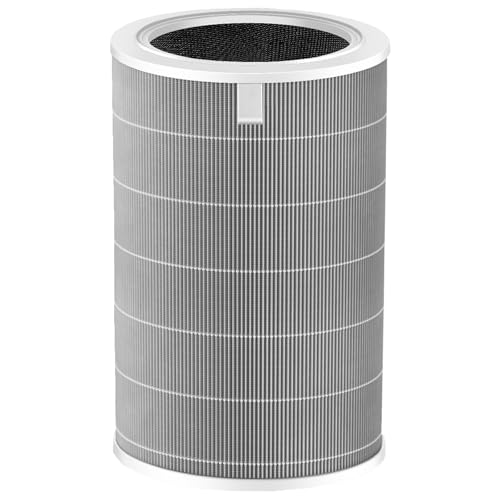 4 Pro Air Filter Replacement Compatible with Xiaomi Mi Smart Air Purifier 4 Pro, 3 in 1 H13 True HEPA and Activated Carbon Replacement Filter, Gray - 1 Pack