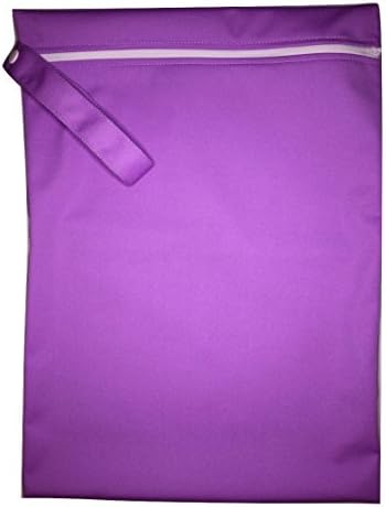 Newborn Cloth Diaper 6-Pack Covers With Inserts- Pocket Style with Adjustable Snaps fit 0-3 months or 5-13 lbs (Wet Bag - Purple)