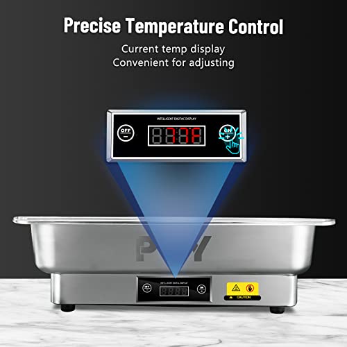 PYY Electric Chafing Dish Full Size Stainless Steel Chafer,Temperature