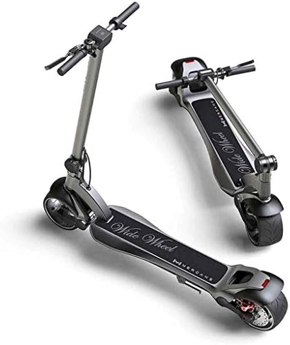 Kizen Upgraded Electric Scooter, Portable Folding,Dual Disk Brakes And LED Indicator,Wide Tire Design Front and Rear Shock Absorption