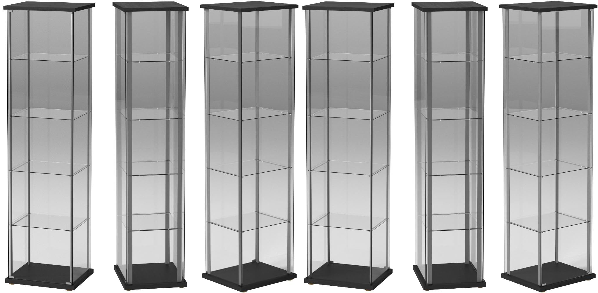 Amazon Ikea イケア Detolf ブラックブラウン ガラス扉キャビネット ブラックブラウン コレクションケース オンライン通販