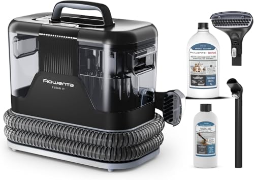Clean It – Aspirador de tapicerías con 2 botellas (250 ml + 1 L), elimina derrames y suciedad, 400 W, compacto y portátil, IN5014OM