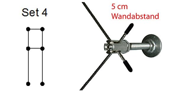Pérgola RH05 - Juego 4 - Acero inoxidable Cuerda 8 m, 6 x ...