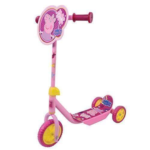 Girls Peppa Pig My First Tri-Scooter Adjustable Anti-Slip 3 Wheeler Outdoor Toy by MV Toys