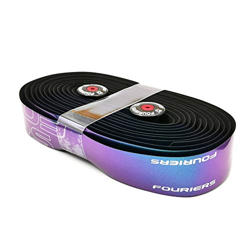 Fouriers 700C Handlebar Tape, Road Bike Bar Tape, Anti-Slip Bicycle Handle Tapes with 2 Bar End Plugs, Colorful - Thumbnail 2