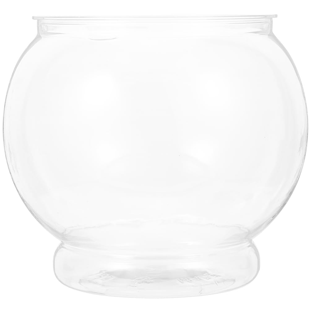 DOITOOL Tabletop Fish Tank Globe Clear Plastic Fish Bowl 5.91X5.91X5.12 Inch Small Bowl for Office Desk Decoration and Home Aquatic Display