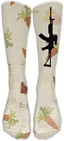 Black Machine Gun Pattern Compression Socks Long Socks Women's Leg Warmers Socks Sport Socks