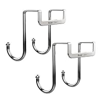 HJKK Over the Door Hook,Cabinet Hooks,304 Stainles Steel Metal Organizer Rack for Bathroom,Cubicle,Kitchen, Bedroom,Office.Hanging Towels,Clothes,Backpacks,Kitchenware to Save Storage Space (2 Pack)